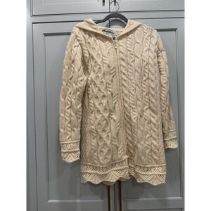 Aran Crafts Cream Cable Knit Cardigan